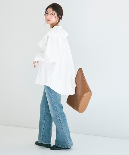 coca（coca）（コカ）の「ビックカラーチュニックブラウス（チュニック・レディース・ホワイト/ブルー・M/L）」の19枚目の写真