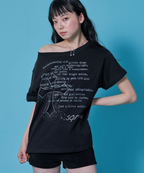 SEQUENZ（シークエンズ）の「※WEB限定 / ワンショルダー / レディースクロス半袖Tシャツ / sqnzone-shoulder cross tee（Tシャツ/カットソー・レディース・ホワイト/その他1/グリーン系その他3/ブラック・MEDIUM/SMALL）」の6枚目の写真