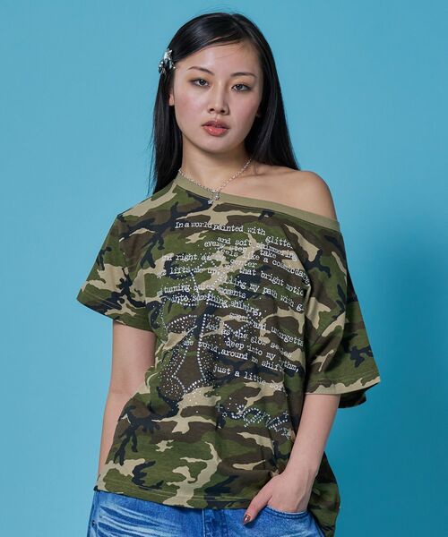 SEQUENZ（シークエンズ）の「※WEB限定 / ワンショルダー / レディースクロス半袖Tシャツ / sqnzone-shoulder cross tee（Tシャツ/カットソー・レディース・ホワイト/その他1/グリーン系その他3/ブラック・MEDIUM/SMALL）」の19枚目の写真