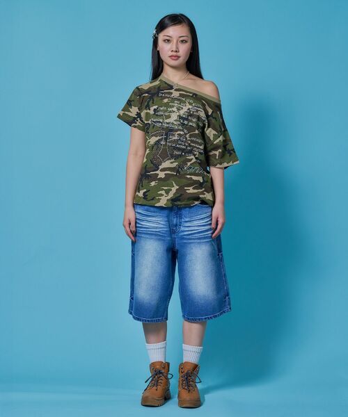 SEQUENZ（シークエンズ）の「※WEB限定 / ワンショルダー / レディースクロス半袖Tシャツ / sqnzone-shoulder cross tee（Tシャツ/カットソー・レディース・ホワイト/その他1/グリーン系その他3/ブラック・MEDIUM/SMALL）」の22枚目の写真