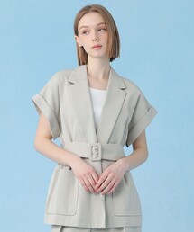 セール】オーガンリネンライクフレンチジャケット（その他アウター