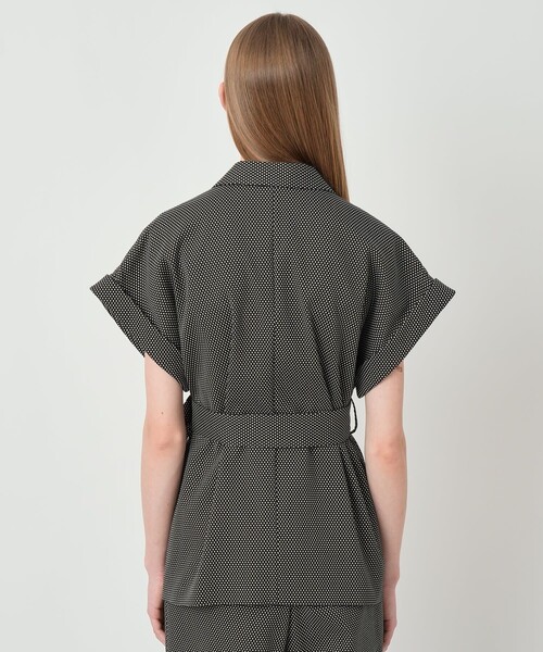 ANAYI（アナイ）の「【セットアップ対応商品】モノトーンドットジャガードベルテッド ジャケット（その他アウター・レディース・ブラック/アイボリー・38/36/34）」の5枚目の写真