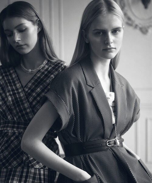 ANAYI（アナイ）の「【セットアップ対応商品】モノトーンドットジャガードベルテッド ジャケット（その他アウター・レディース・ブラック/アイボリー・38/36/34）」の10枚目の写真