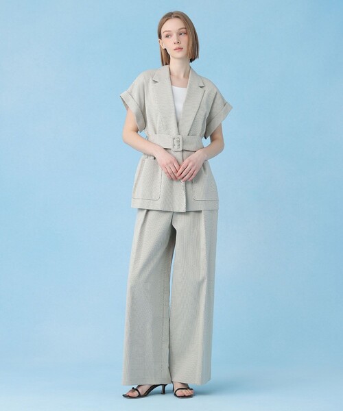 ANAYI（アナイ）の「【セットアップ対応商品】モノトーンドットジャガードベルテッド ジャケット（その他アウター・レディース・ブラック/アイボリー・38/36/34）」の14枚目の写真