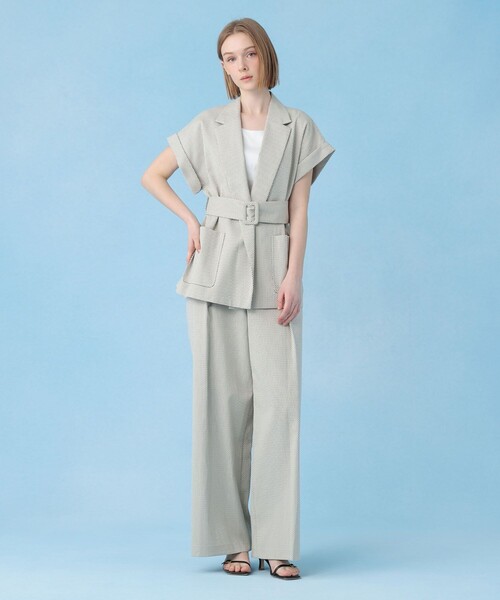 ANAYI（アナイ）の「【セットアップ対応商品】モノトーンドットジャガードベルテッド ジャケット（その他アウター・レディース・ブラック/アイボリー・38/36/34）」の15枚目の写真