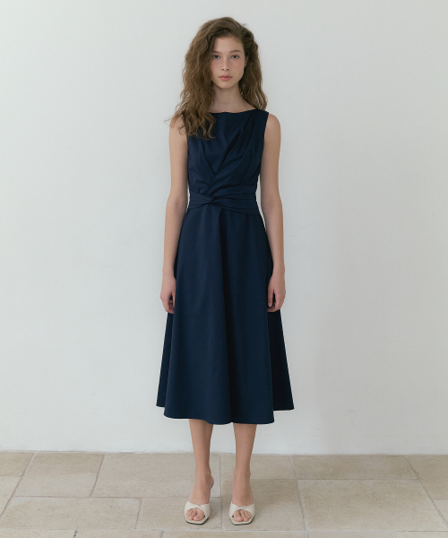 LUCIR ZU（ルシールズ）の「Waist-Twisted Sleeveless Dress (navy)（ワンピース・レディース・その他・S/M）」の3枚目の写真