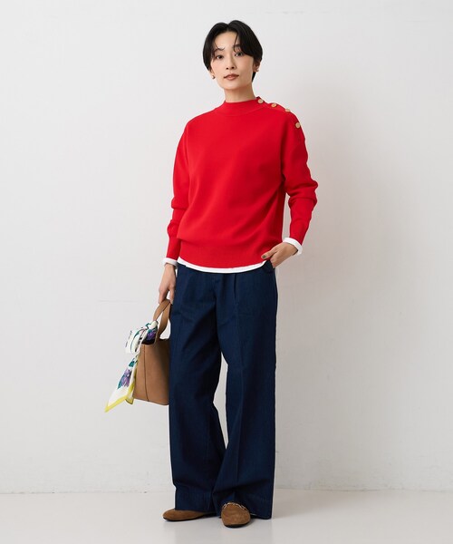 UNTITLED(アンタイトル)の「【洗える/レイヤードTシャツ】ラウンドテールジャージプルオーバー(Tシャツ/カットソー・レディース・ホワイト/ホワイト系5・50/48/44/04/02/00)」の6枚目の写真
