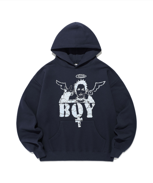 セール】ANGEL BOY HOODIE_NAVY(NG2EFUM413A)（パーカー）｜NICE GHOST