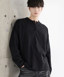 超長綿コットンロングスリーブTシャツ クルー/ヘンリー