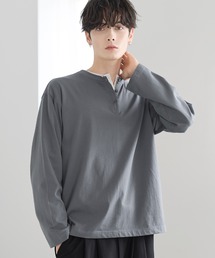 超長綿コットンロングスリーブTシャツ クルー/ヘンリー