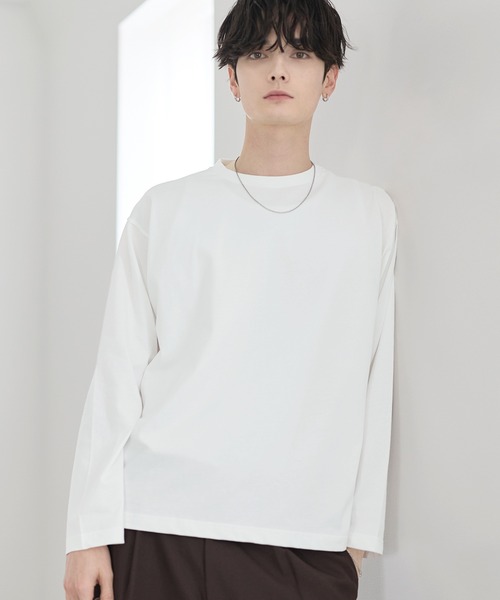期間限定出品★AP Studio コットンレーヨン　ロングスリーブTシャツ ap retro tシャツ 「USAコットン」高見え上質コットン / モックネック