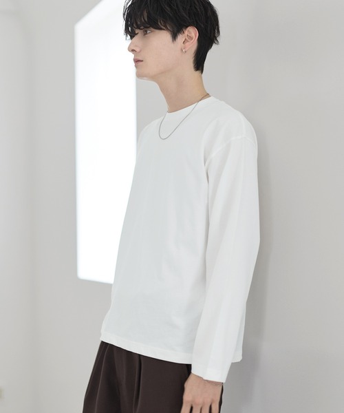 セール】超長綿コットンロングスリーブTシャツ クルー/ヘンリー（T