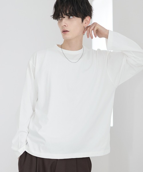 超長綿コットンロングスリーブTシャツ クルー/ヘンリー（Tシャツ