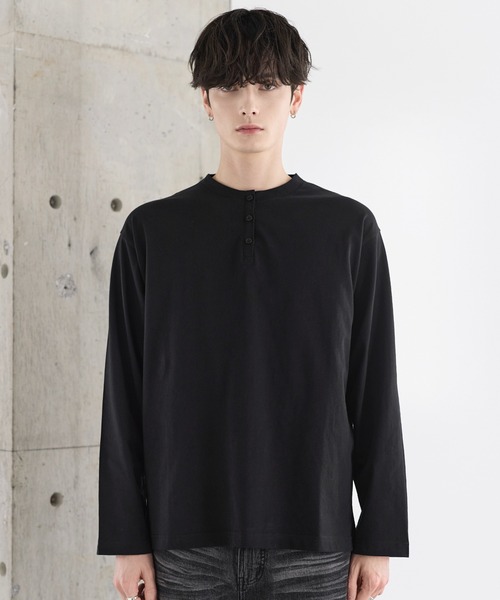 超長綿コットンロングスリーブTシャツ クルー/ヘンリー（Tシャツ