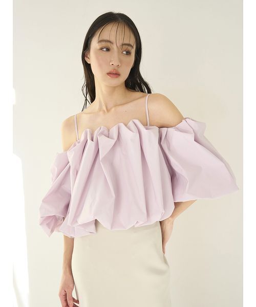 SNIDEL（スナイデル）の「オフショルタックバルーンブラウス（シャツ/ブラウス・レディース・ライラック/ブラック/ホワイト・F）」の11枚目の写真