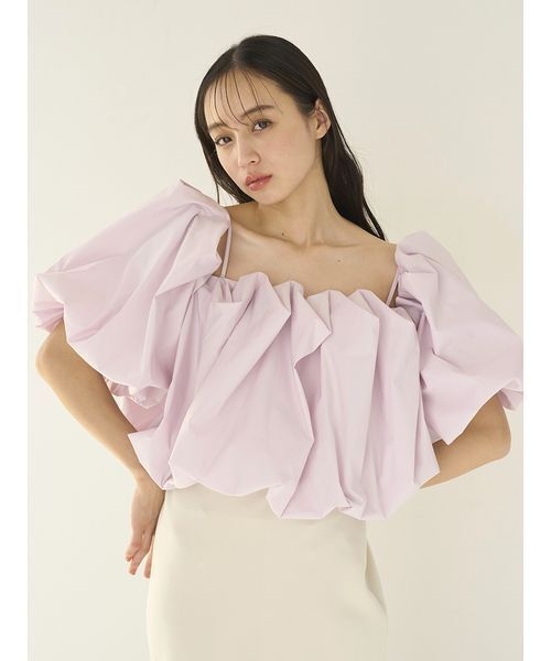 SNIDEL（スナイデル）の「オフショルタックバルーンブラウス（シャツ/ブラウス・レディース・ライラック/ブラック/ホワイト・F）」の18枚目の写真