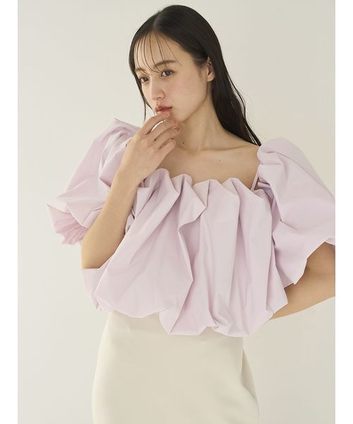 SNIDEL（スナイデル）の「オフショルタックバルーンブラウス（シャツ/ブラウス・レディース・ライラック/ブラック/ホワイト・F）」の19枚目の写真