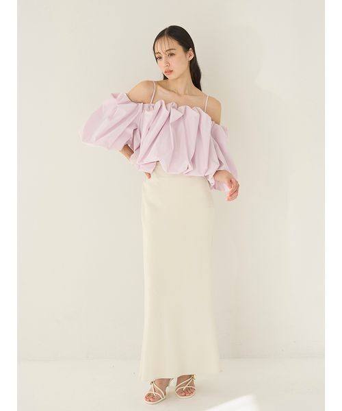 SNIDEL（スナイデル）の「オフショルタックバルーンブラウス（シャツ/ブラウス・レディース・ライラック/ブラック/ホワイト・F）」の20枚目の写真