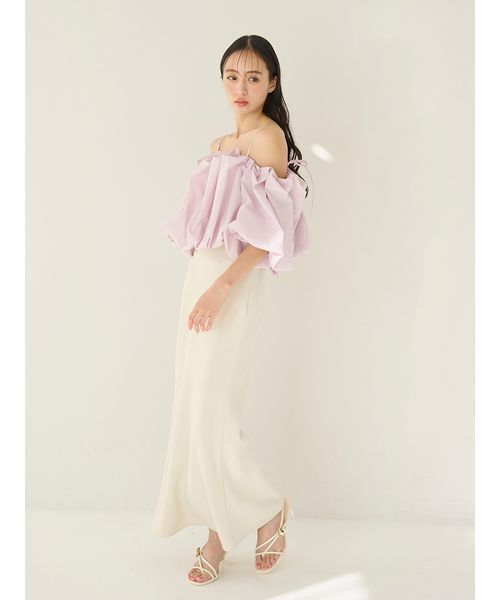 SNIDEL（スナイデル）の「オフショルタックバルーンブラウス（シャツ/ブラウス・レディース・ライラック/ブラック/ホワイト・F）」の21枚目の写真