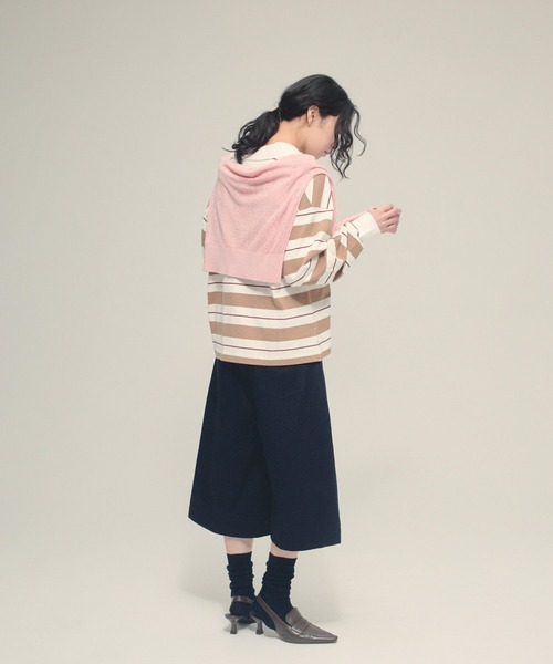 eL(エル)の「【eL】12G Jacquard Sheer Cardigan/650151(カーディガン/ボレロ・レディース・ピンク/ネイビー/アイボリー・FREE)」の9枚目の写真