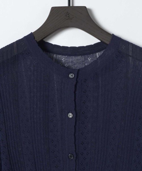 eL(エル)の「【eL】12G Jacquard Sheer Cardigan/650151(カーディガン/ボレロ・レディース・ピンク/ネイビー/アイボリー・FREE)」の16枚目の写真