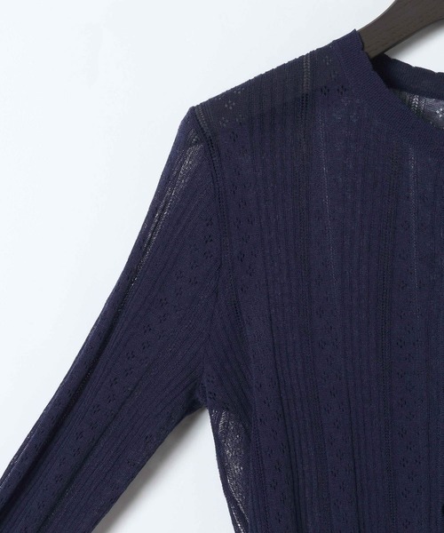 eL(エル)の「【eL】12G Jacquard Sheer Cardigan/650151(カーディガン/ボレロ・レディース・ピンク/ネイビー/アイボリー・FREE)」の17枚目の写真