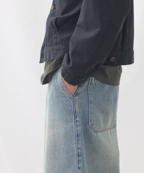 eastserviceshop(イーストサービスショップ)の「ESS ウォッシングワイドデニムパンツ - ライトブルー(デニムパンツ・レディース・スカイブルー・50/48)」の3枚目の写真