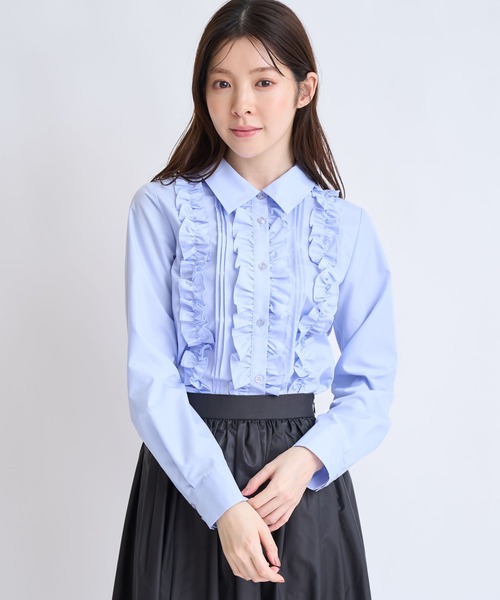 NOELA(ノエラ)の「バーチカルフリルブラウス(シャツ/ブラウス・レディース・オフホワイト/ブルー・フリー)」の9枚目の写真