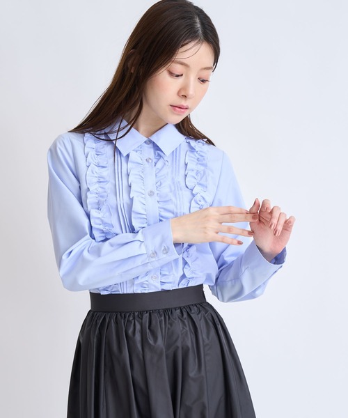 NOELA(ノエラ)の「バーチカルフリルブラウス(シャツ/ブラウス・レディース・オフホワイト/ブルー・フリー)」の10枚目の写真