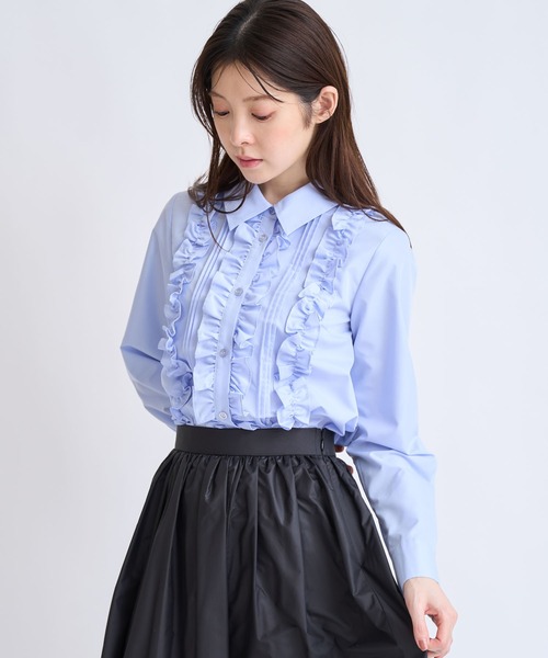 NOELA(ノエラ)の「バーチカルフリルブラウス(シャツ/ブラウス・レディース・オフホワイト/ブルー・フリー)」の11枚目の写真