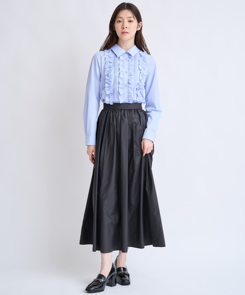 NOELA(ノエラ)の「バーチカルフリルブラウス(シャツ/ブラウス・レディース・オフホワイト/ブルー・フリー)」の14枚目の写真