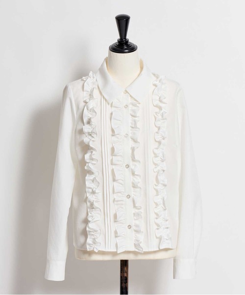 NOELA(ノエラ)の「バーチカルフリルブラウス(シャツ/ブラウス・レディース・オフホワイト/ブルー・フリー)」の17枚目の写真