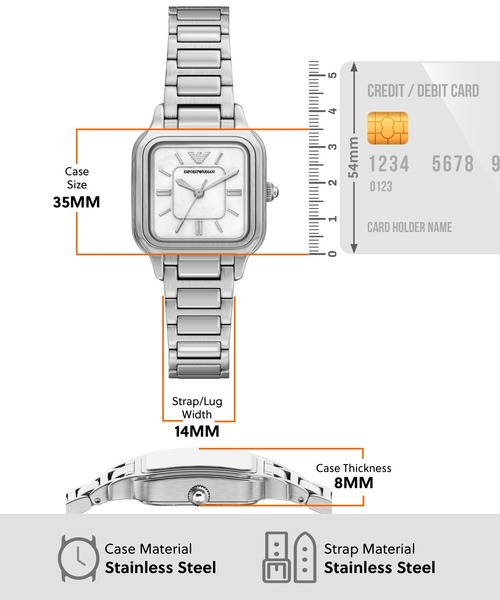 EMPORIO ARMANI(エンポリオアルマーニ)の「エンポリオ・アルマーニ 腕時計 レディース アナログ ステンレス AR11742(アナログ腕時計・レディース・シルバー・FREE)」の7枚目の写真