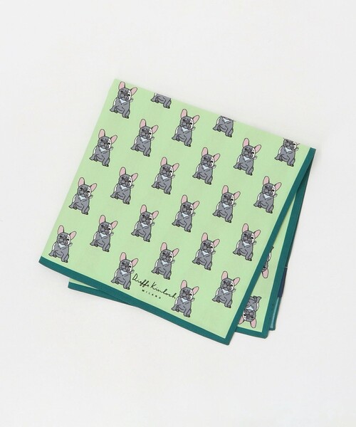 UNITED ARROWS(ユナイテッドアローズ)の「<Dieffe Kinloch>FRENCH BULLDOG/ハンカチ(バンダナ/スカーフ・メンズ・ライム/ライラック・FREE)」の1枚目の写真