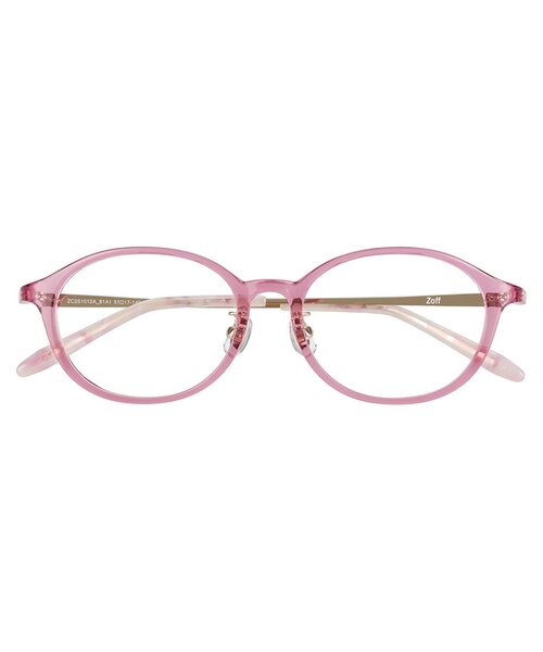 Zoff メガネ(度あり) ピンクケース付き オーバル型 メガネ｜眼鏡 伊達メガネ 度付き(レンズ交換券付) 度なし