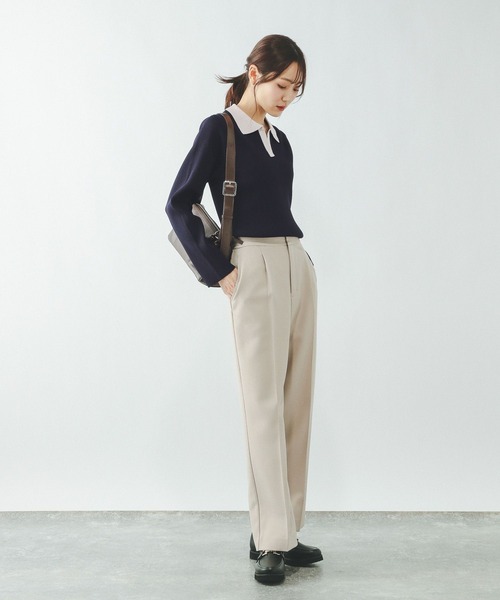 GLOBAL WORK（グローバルワーク）の「リッチライトニットスキッパー/632558（ニット/セーター・レディース・ブラウン/ネイビー/グレー・MEDIUM/LARGE）」の13枚目の写真