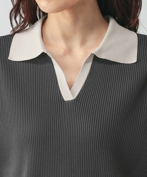 GLOBAL WORK（グローバルワーク）の「リッチライトニットスキッパー/632558（ニット/セーター・レディース・ブラウン/ネイビー/グレー・MEDIUM/LARGE）」の19枚目の写真