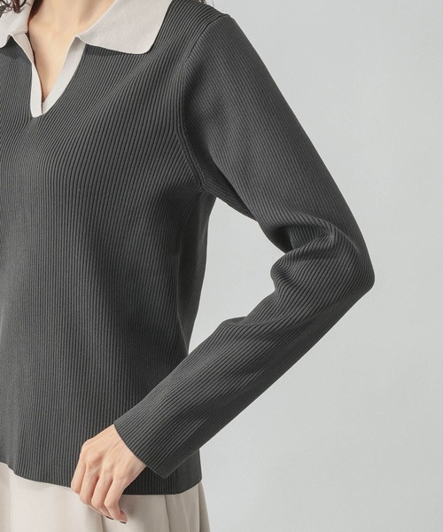 GLOBAL WORK（グローバルワーク）の「リッチライトニットスキッパー/632558（ニット/セーター・レディース・ブラウン/ネイビー/グレー・MEDIUM/LARGE）」の21枚目の写真