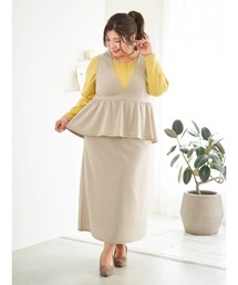 Re-J&SUPURE（リジェイアンドスプル）の「【大きいサイズ】【Sasaki Mikiコラボ】ペプラムジャンパースカート（スカート）」