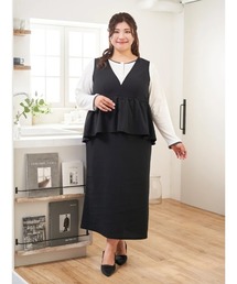 Re-J&SUPURE（リジェイアンドスプル）の「【大きいサイズ】【Sasaki Mikiコラボ】ペプラムジャンパースカート（スカート）」