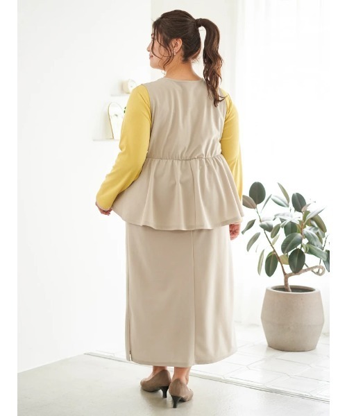 大きいサイズ】【Sasaki Mikiコラボ】ペプラムジャンパースカート