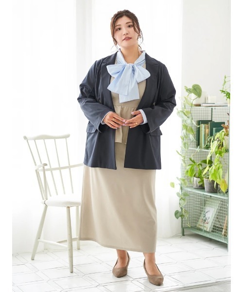 Re-J&SUPURE(リジェイアンドスプル)の「【大きいサイズ】【Sasaki Mikiコラボ】ペプラムジャンパースカート(スカート・レディース・ベージュ/ブラック・XXXX-LARGE/XXX-LARGE/XX-LARGE)」の12枚目の写真