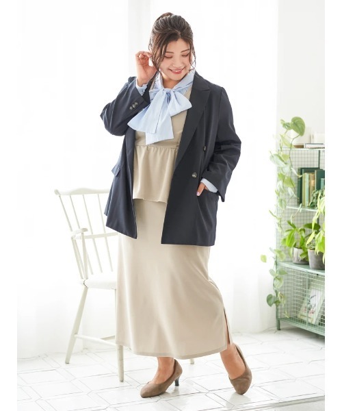 Re-J&SUPURE(リジェイアンドスプル)の「【大きいサイズ】【Sasaki Mikiコラボ】ペプラムジャンパースカート(スカート・レディース・ベージュ/ブラック・XXXX-LARGE/XXX-LARGE/XX-LARGE)」の13枚目の写真