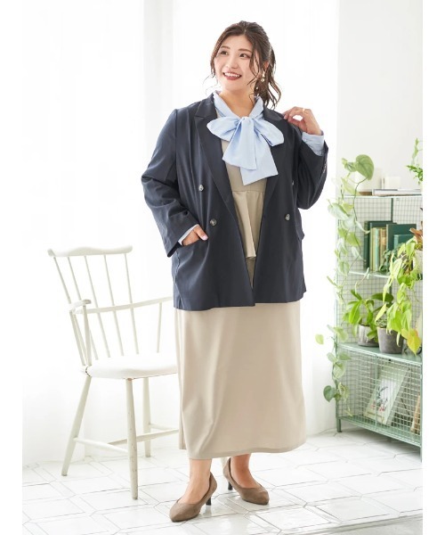 Re-J&SUPURE(リジェイアンドスプル)の「【大きいサイズ】【Sasaki Mikiコラボ】ペプラムジャンパースカート(スカート・レディース・ベージュ/ブラック・XXXX-LARGE/XXX-LARGE/XX-LARGE)」の14枚目の写真