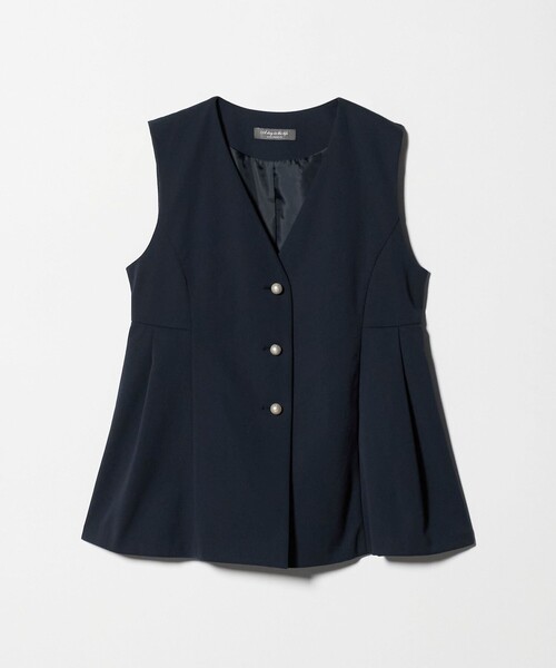A DAY IN THE LIFE UNITED ARROWS（アデイインザライフユナイテッドアローズ）の「ダブルニット ペプラムベスト ‐セットアップ対応・ウォッシャブル‐＜A DAY IN THE LIFE＞（ベスト・レディース・オフホワイト/ブラック/ネイビー・FREE）」の7枚目の写真