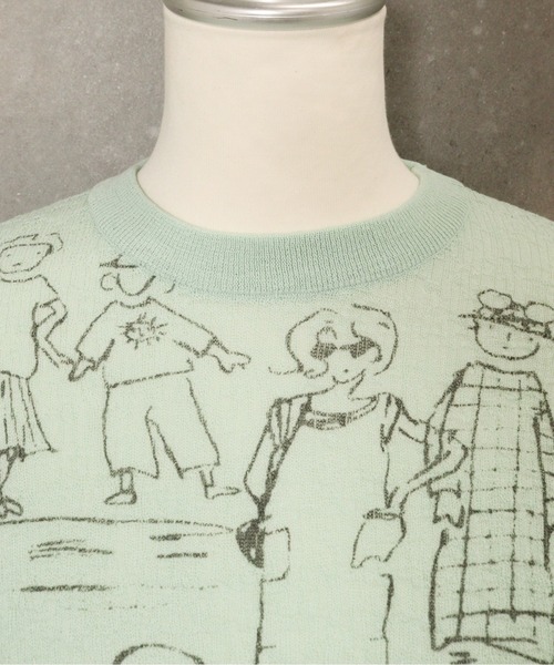 STUDIO PICONE(スタジオピッコーネ)の「コットン混七分袖イラストニット(ニット/セーター・レディース・ホワイト/ライトグリーン/ピンク/グレー・L/M)」の16枚目の写真