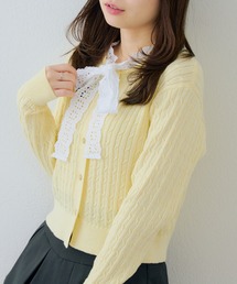 Another Branch olive des olive | レースボウタイ付カーディガン(カーディガン/ボレロ)