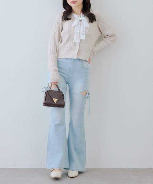 Another Branch olive des olive（アナザーブランチオリーブデオリーブ）の「レースボウタイ付カーディガン（カーディガン/ボレロ・レディース・アイボリー/ネイビー/イエロー・FREE）」の10枚目の写真