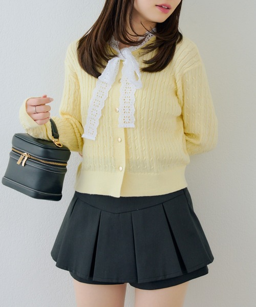 Another Branch olive des olive（アナザーブランチオリーブデオリーブ）の「レースボウタイ付カーディガン（カーディガン/ボレロ・レディース・アイボリー/ネイビー/イエロー・FREE）」の19枚目の写真