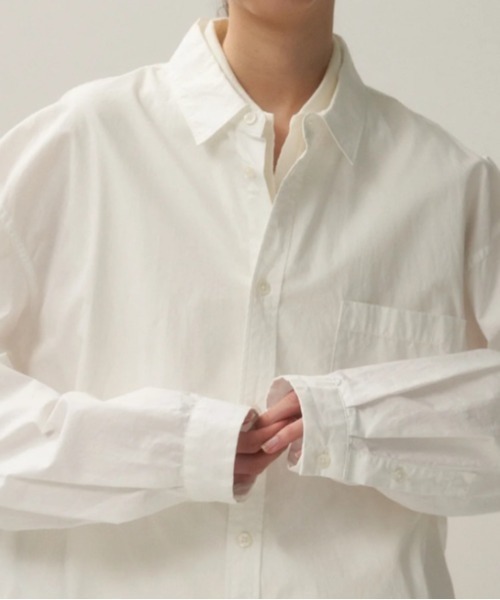 ATON（エイトン）の「ATON (エイトン)SUVIN BROAD | WASHED SHIRT（シャツ/ブラウス・メンズ・ネイビー/その他18/ホワイト・6/4）」の12枚目の写真